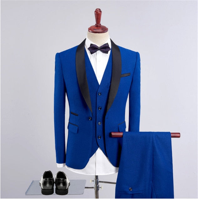 Nueva moda guapo gris oscuro traje de hombre traje de novio trajes de boda para los mejores hombres Slim Fit novio esmoquin para hombre (chaqueta + chaleco + pantalón)