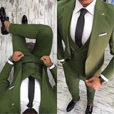 Nueva moda guapo gris oscuro traje de hombre traje de novio trajes de boda para los mejores hombres Slim Fit novio esmoquin para hombre (chaqueta + chaleco + pantalón)