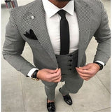 Nueva moda guapo gris oscuro traje de hombre traje de novio trajes de boda para los mejores hombres Slim Fit novio esmoquin para hombre (chaqueta + chaleco + pantalón)