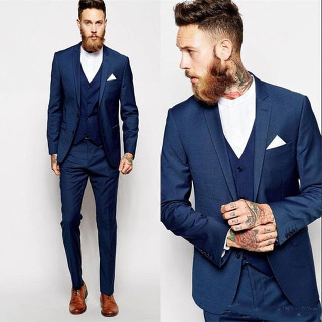 Nueva moda guapo gris oscuro traje de hombre traje de novio trajes de boda para los mejores hombres Slim Fit novio esmoquin para hombre (chaqueta + chaleco + pantalón)