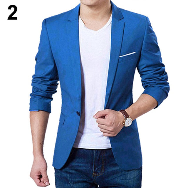 2019 nuevos hombres forman Delgado Otoño juego de la chaqueta formal de negocios masculino Traje chaqueta informal Un botón de solapa de manga larga bolsillos Top