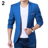 2019 nuevos hombres forman Delgado Otoño juego de la chaqueta formal de negocios masculino Traje chaqueta informal Un botón de solapa de manga larga bolsillos Top