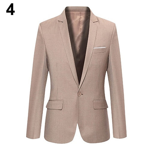 2019 nuevos hombres forman Delgado Otoño juego de la chaqueta formal de negocios masculino Traje chaqueta informal Un botón de solapa de manga larga bolsillos Top