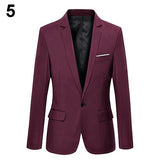 2019 nuevos hombres forman Delgado Otoño juego de la chaqueta formal de negocios masculino Traje chaqueta informal Un botón de solapa de manga larga bolsillos Top