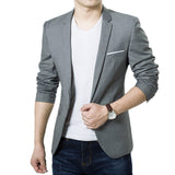 2019 nuevos hombres forman Delgado Otoño juego de la chaqueta formal de negocios masculino Traje chaqueta informal Un botón de solapa de manga larga bolsillos Top