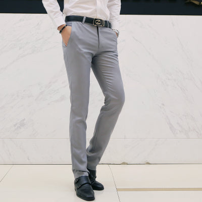 2019 Nuevos hombres Moda Boutique Algodón Color sólido Pantalones de traje de negocios oficiales / Hombres Novio Vestido de novia Traje Pantalones Pantalones para hombre