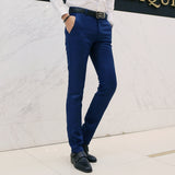 2019 Nuevos hombres Moda Boutique Algodón Color sólido Pantalones de traje de negocios oficiales / Hombres Novio Vestido de novia Traje Pantalones Pantalones para hombre