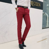 2019 Nuevos hombres Moda Boutique Algodón Color sólido Pantalones de traje de negocios oficiales / Hombres Novio Vestido de novia Traje Pantalones Pantalones para hombre