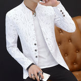 HO 2019 Blazers de cuello casual para hombres Blazers con estampado delgado de tendencia juvenil