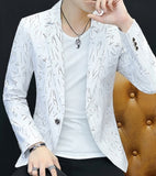 HO 2019 Blazers de cuello casual para hombres Blazers con estampado delgado de tendencia juvenil