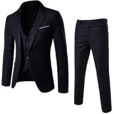 HEFLASHOR 2019 3Pc (chaqueta + chaleco + pantalón) Vestido de negocios masculino Cultivar traje de primavera Traje de oficina informal sólido Trajes de boda
