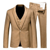 HEFLASHOR 2019 3Pc (chaqueta + chaleco + pantalón) Vestido de negocios masculino Cultivar traje de primavera Traje de oficina informal sólido Trajes de boda