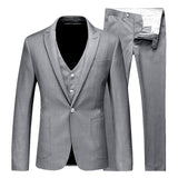 HEFLASHOR 2019 3Pc (chaqueta + chaleco + pantalón) Vestido de negocios masculino Cultivar traje de primavera Traje de oficina informal sólido Trajes de boda