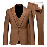 HEFLASHOR 2019 3Pc (chaqueta + chaleco + pantalón) Vestido de negocios masculino Cultivar traje de primavera Traje de oficina informal sólido Trajes de boda