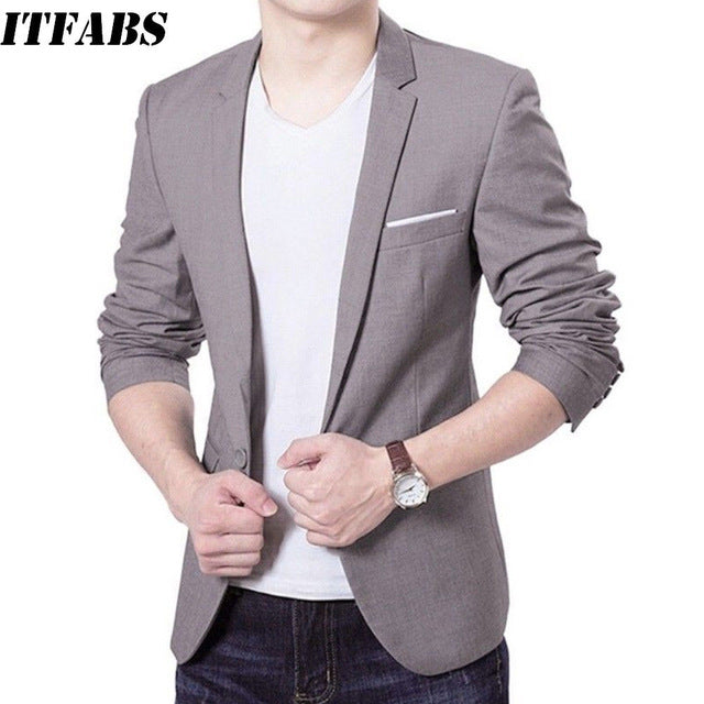 Chaqueta de algodón de moda slim fit coreana para hombre Chaqueta de traje negro azul talla grande M a 3XL Chaquetas masculinas Abrigo para hombre Boda