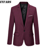 Chaqueta de algodón de moda slim fit coreana para hombre Chaqueta de traje negro azul talla grande M a 3XL Chaquetas masculinas Abrigo para hombre Boda