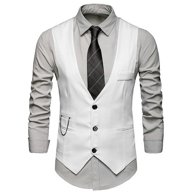 HEFLASHOR 2019 3Pc (chaqueta + chaleco + pantalón) Vestido de negocios masculino Cultivar traje de primavera Traje de oficina informal sólido Trajes de boda