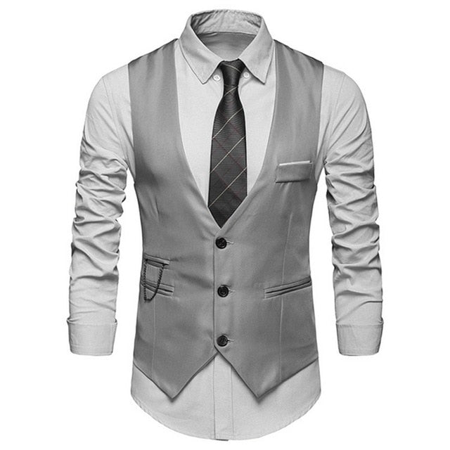 HEFLASHOR 2019 3Pc (chaqueta + chaleco + pantalón) Vestido de negocios masculino Cultivar traje de primavera Traje de oficina informal sólido Trajes de boda