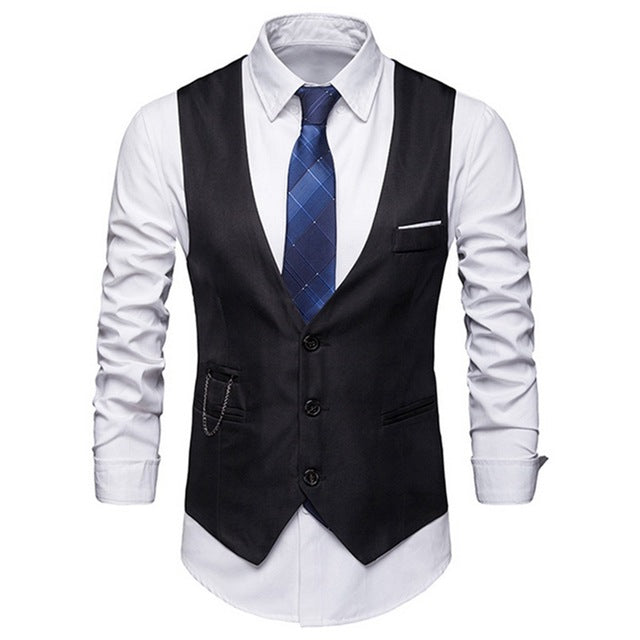 HEFLASHOR 2019 3Pc (chaqueta + chaleco + pantalón) Vestido de negocios masculino Cultivar traje de primavera Traje de oficina informal sólido Trajes de boda