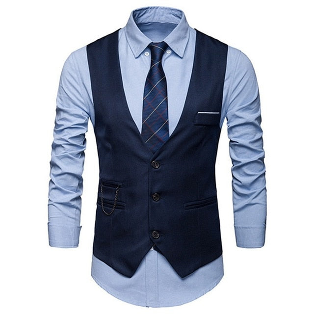 HEFLASHOR 2019 3Pc (chaqueta + chaleco + pantalón) Vestido de negocios masculino Cultivar traje de primavera Traje de oficina informal sólido Trajes de boda