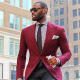 Trajes para hombre (chaqueta + pantalones) Diseñador informal Verano Boda en la playa Blazer azul Pantalones blancos 2 piezas Street Prom Best M