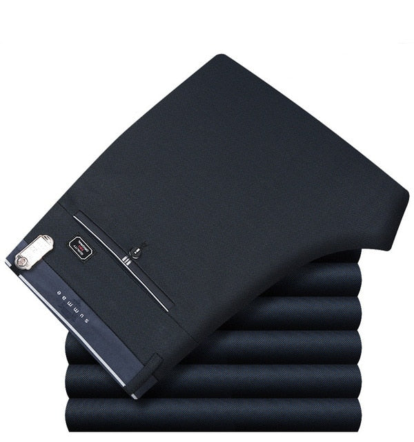 Icpans Pantalones de traje para hombre Pantalones de vestir de verano para hombre Oficina de negocios recta Pantalones formales para hombre Pantalones clásicos de gran tamaño Hombre