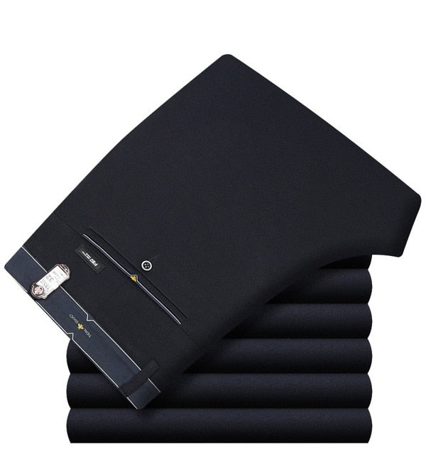 Icpans Pantalones de traje para hombre Pantalones de vestir de verano para hombre Oficina de negocios recta Pantalones formales para hombre Pantalones clásicos de gran tamaño Hombre