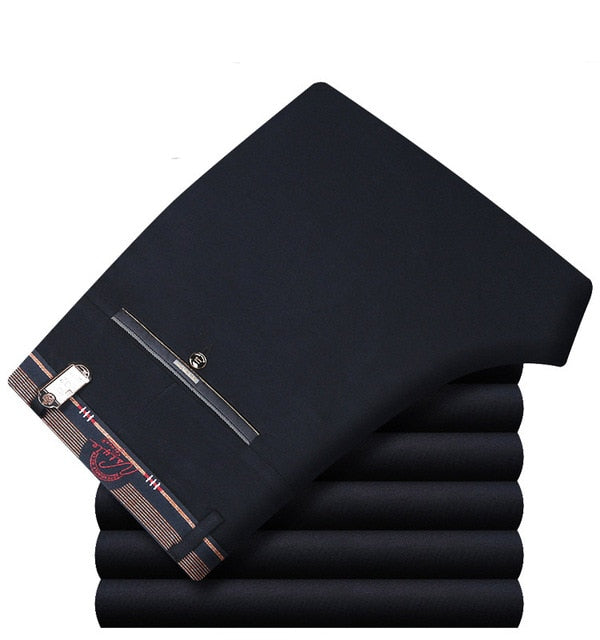 Icpans Pantalones de traje para hombre Pantalones de vestir de verano para hombre Oficina de negocios recta Pantalones formales para hombre Pantalones clásicos de gran tamaño Hombre