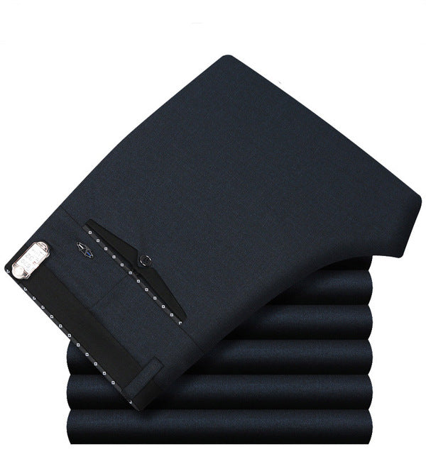 Icpans Pantalones de traje para hombre Pantalones de vestir de verano para hombre Oficina de negocios recta Pantalones formales para hombre Pantalones clásicos de gran tamaño Hombre