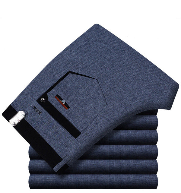Icpans Pantalones de traje para hombre Pantalones de vestir de verano para hombre Oficina de negocios recta Pantalones formales para hombre Pantalones clásicos de gran tamaño Hombre