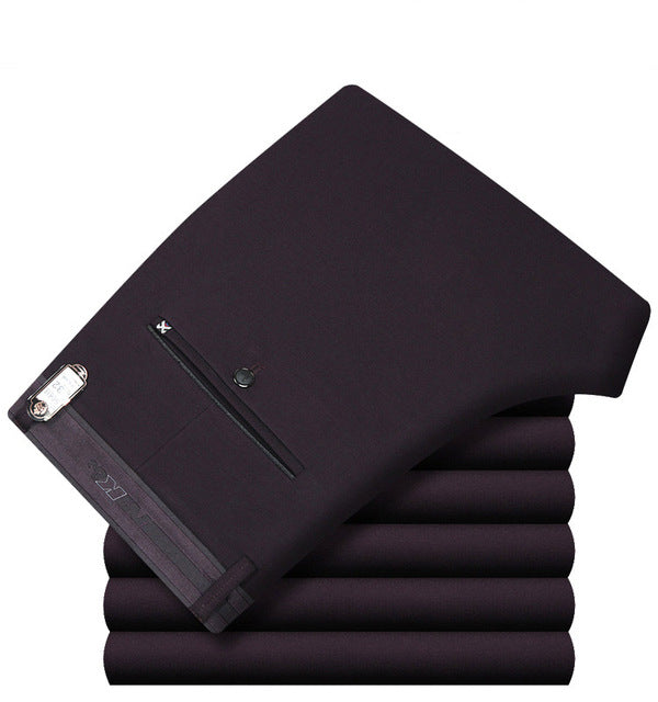 Icpans Pantalones de traje para hombre Pantalones de vestir de verano para hombre Oficina de negocios recta Pantalones formales para hombre Pantalones clásicos de gran tamaño Hombre