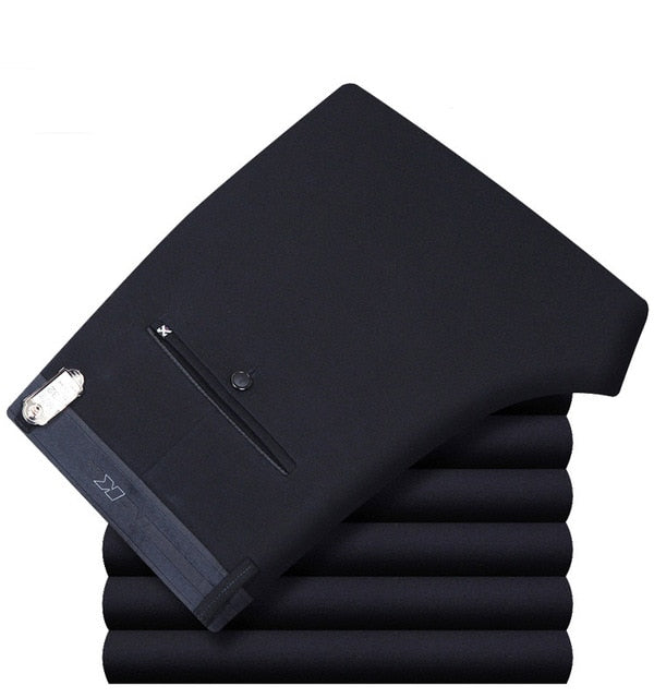 Icpans Pantalones de traje para hombre Pantalones de vestir de verano para hombre Oficina de negocios recta Pantalones formales para hombre Pantalones clásicos de gran tamaño Hombre