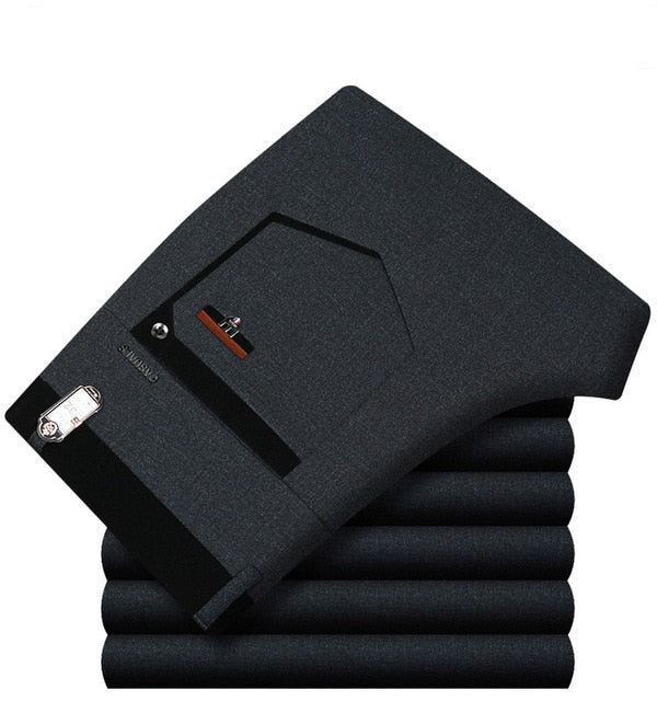 Icpans Pantalones de traje para hombre Pantalones de vestir de verano para hombre Oficina de negocios recta Pantalones formales para hombre Pantalones clásicos de gran tamaño Hombre