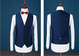 Personalizada Slim Fit pico solapa mejor hombre traje azul del padrino de boda de los hombres de los trajes del baile b0b