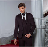 Nueva moda guapo gris oscuro traje de hombre traje de novio trajes de boda para los mejores hombres Slim Fit novio esmoquin para hombre (chaqueta + chaleco + pantalón)