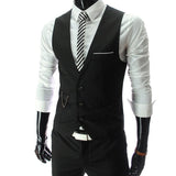 2019 Nueva llegada Chalecos de vestir para hombres Slim Fit Chaleco de traje para hombre Chaleco masculino Gilet Homme Chaqueta de negocios formal sin mangas casual