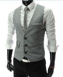 2019 Nueva llegada Chalecos de vestir para hombres Slim Fit Chaleco de traje para hombre Chaleco masculino Gilet Homme Chaqueta de negocios formal sin mangas casual