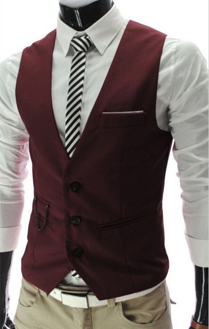 2019 Nueva llegada Chalecos de vestir para hombres Slim Fit Chaleco de traje para hombre Chaleco masculino Gilet Homme Chaqueta de negocios formal sin mangas casual