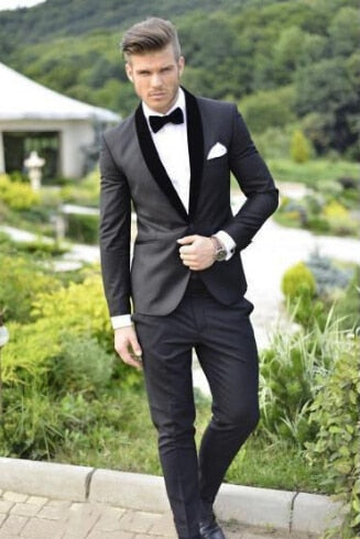 Padrinos de boda Negro pico solapa novio esmoquin burdeos traje de hombre boda mejor hombre (chaqueta + pantalones + corbata) trajes de alta calidad